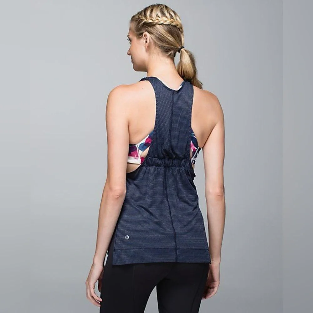 Lululemon Stash It Tank Inky‎ Floral Ghost Inkwell Bumble Berry Size 6